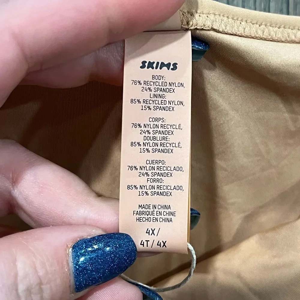 NWT Skims Recycled Swim Low Rise Tie Bikini Bottom Dipped Front Ochre Size 4X